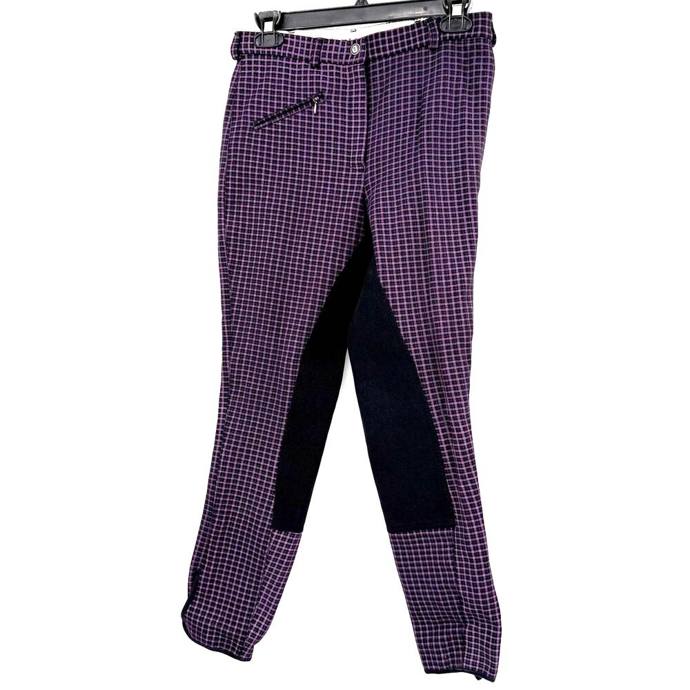 Ride-AP‎ Size 28 Purple Black Plaid Riding Breeches Horseback Pants